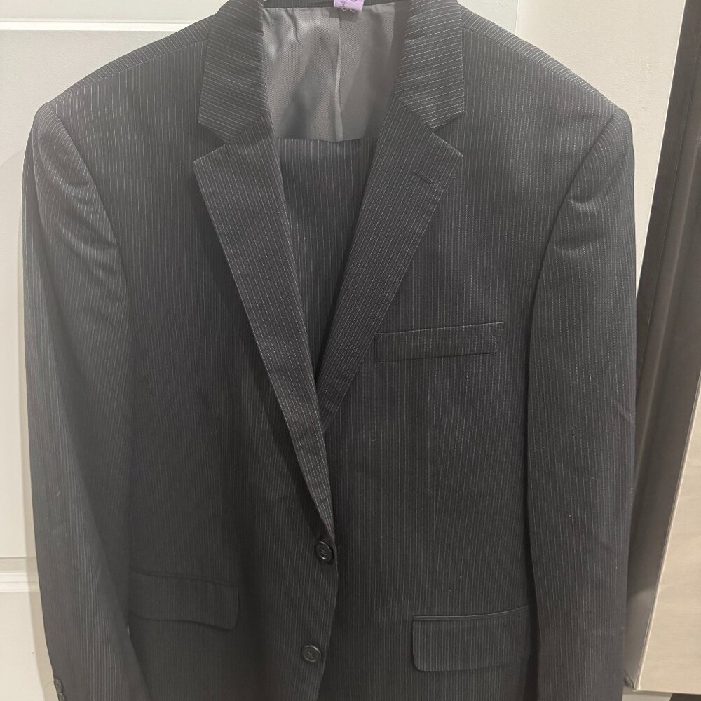 J Ferrar Striped Mens Suit